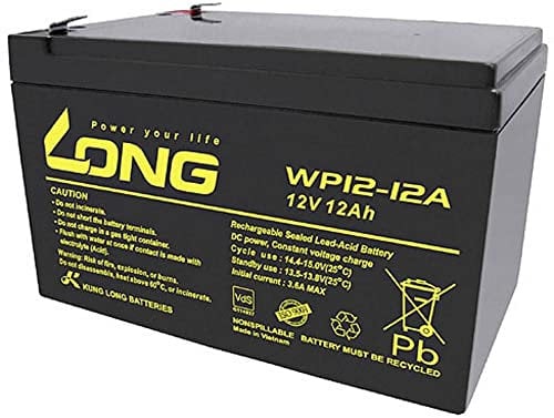 Long WP12-12A/F2 WP12-12A/F2 Batteria al Piombo 12 V 12 Ah Piombo-AGM (L x W x D) 151 x 98 x 98 mm Spina Piatta 6.35 mm