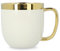 HOMLA Sinnes Tasse avec Décoration Dorée - Mug Design Élégant - Tasse à Café 0,28 l - Porcelaine Dorée - Peinte à la Main - Blanc et Or