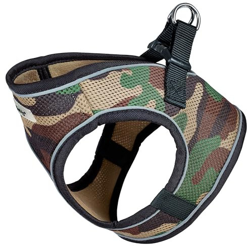 Voyage Dog Harness, Large - Anti Pull, Escape Proof Harness, Lightweight & Durable, Reflective Trim, Breathable Padded Mesh, Easy Fit, Lead Attachment - Large, Camo