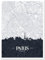wandmotiv24 Leinwandbild Stadt Karte, Hochformat, Paris, Frankreich, Skyline, Silhouette M0453