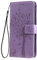 LINER Hülle für Vivo Y72 5G/Vivo Y52 5G Handyhülle, Ziemlich Geprägt Blätter und Katze Premium PU Leder Folio Brieftasche, Vivo Y72 5G/Vivo Y52 5G Stoßfest Schutzhülle Klapphülle, Lavendel
