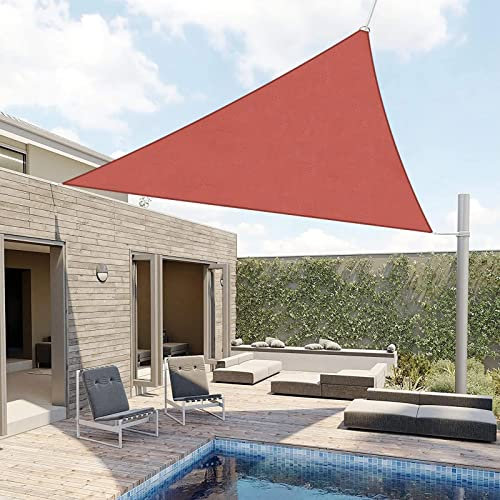 SUNLAX Sonnensegel, 3,4 x 3,4 x 3,4 m, rot, gerade, dreieckig, für Außenbereich, Terrasse, Pergola, Abdeckung, Sonnensegel, UV-blockierende Canovas-Abdeckungen