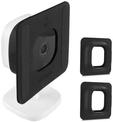 BECEMURU Silicone Glass Mount Bracket Compatible with Eufy Indooor C24 Tapo TC60/C110/C100 VHB Stick On No Driling Holder Security Camera Indoor Mount (Black 2 Packs)