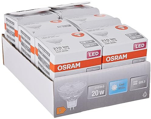 OSRAM Star Reflektor LED-Lampe für GU5.3-Sockel, klares Glas ,Kaltweiß (4000K), 210 Lumen, Ersatz für herkömmliche 20W-Leuchtmittel, nicht dimmbar, 6-er Pack