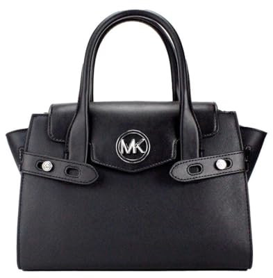 Michael Kors Carmen Colorblock Umhängetasche, mittlere Klappe, schwarz/silber