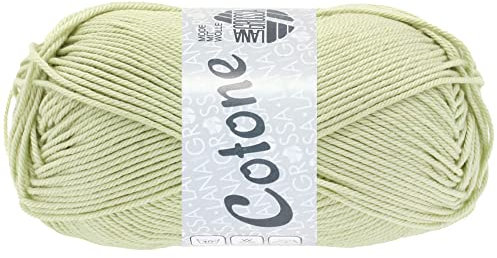 LANA GROSSA Cotone | Baumwollbasicgarn | Handstrickgarn aus 100% Baumwolle | 50g Wolle zum Stricken & Häkeln | 125m Garn FB 128