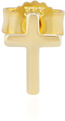 NKlaus Einzel Kreuz Ohrstecker 333 Gelb Gold 8 Karat 7x5mm Kruzfix Ohrringe klein 11908