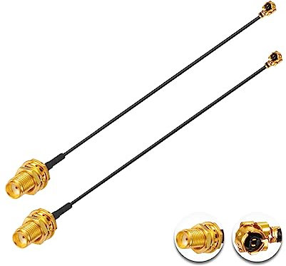 Vecys 2PCS U.F.L1 zu SMA Buchse Low Loss Koaxialkabel 10 /25CM U.F.L1 1.13mm Mini-Koaxial Pigtail Kabel für Wireless Router Mini PCIE Netzwerkkarten PCI Wi-Fi WAN Repeater