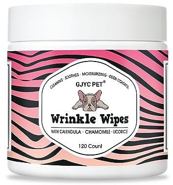 Natürliche Falten-Tücher für Hunde, 120 Stück, hypoallergene Hundetücher, Falten-Tücher für französische Bulldoggen, Reinigung & Deodorierung, Hundetücher für Pflege von Gesicht, Pfoten & Po