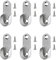 GRVICH 16mm Clothes Rail Wall Bracket, 6 PCS Wardrobe Rail Rod Bracket, Wardrobe Rail Fittings, Rail Bracket Support, for Wardrobe Shower Curtain Closet Curtain Wardrobe Closet (Oval,Silver)