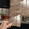 WALPLUS Marble Tile Stickers Glossy Waterproof Oil Proof Removeable Stick on Wall Backsplash DIY PVC for Bathroom Cabinet Kitchen Home Decor Copper Brown 24 pcs 15cm(6)