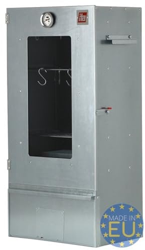 ITA Horno para ahumar 7000, 81 x 28 x 40 cm, de acero inoxidable, con ventana, profesional, con termómetro y accesorios, resistente a la corrosión, duradero, para carne, pescado, queso, salchichas