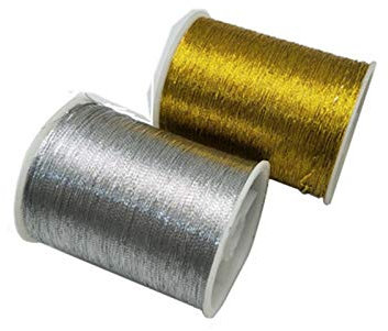 Stickgarn,Stickgarn Set Gold/Silber 109 Yards Nähmaschine Threads Polyester Kreuzstich Starke Threads für Nähvorgänge