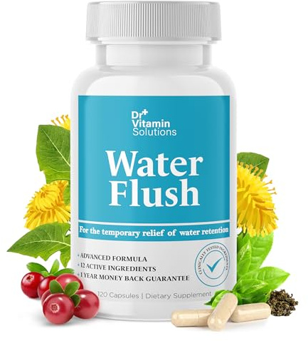 Diuretic Water Pills for Weight Control - Instant Relief from Bloat and Swelling - Green Tea, Cranberry, Dandelion Leaf Extract - Water Retention Pills for Women & Men, 120 Caps