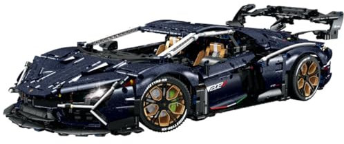 Technik Auto für Lambo Aventador SVJ, 1:8 Groß Automodell Bausatz, 3851 Teile Klemmbausteine Rennauto MOC Set, Kompatibel mit Lambor Technik Sportwagen