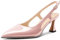 NobleOnly Donna Chiusa a Punta Medio Gattini Tacco Heel Slingback Pumps Fibbia Dress Casual Slip-on Scarpe 6.5 CM Heels Rosa Pallido 38 EU