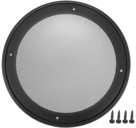X AUTOHAUX 8 Speaker Grills Cover Mesh Round with Mounting Screws Iron ABS Black - Pack of 1
