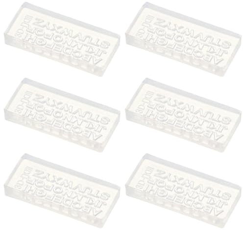 6 Pcs Mini A-Z Letter Nail Art Moulds, Transparent Alphabet Silicone Mould DIY Nail Decoration Tool for Phones Backpacks Supplies