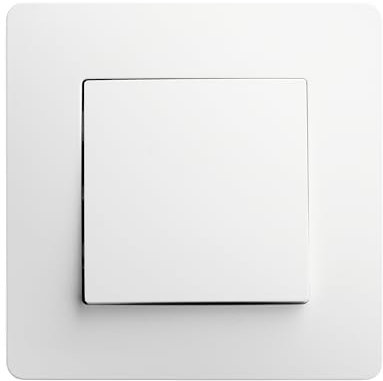 DEBFLEX - Caly - Interruptor Commutador - Interruptor de Pared Cuadrado para Control de Iluminación - Terminales de Conexión Automática - ABS - Instalación Empotrable - Blanco - 71 x 71 x 37 mm