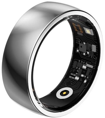 Smart Rings for Men Women Fitness Tracker Heart Rate Monitor Health Ring Blood Pressure Blood Oxygen Sleep Tracker Fitness Ring Pedometer Step Counter Waterproof Smart Ring for Android iOS Phones