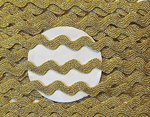 Großhandel für Schneiderbedarf 5 m Zackenlitze Lurex Gold 8mm, 100% PES, Made in Germany, 5 m