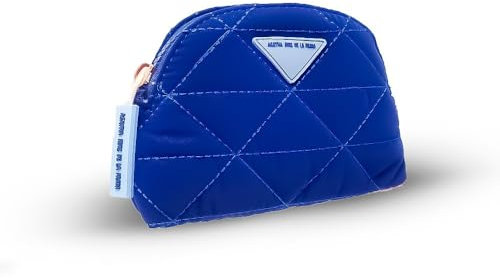 Agatha Ruiz de la Prada Blaue Geldbörse, gepolstertes Nylon-Reißverschlusslogo mit Rautendetail. Taschengröße: 9 x 8 x 5 cm. Ideal für Münzen, Scheine, Karten…. Frauen.