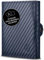 RUTAKO Slim Wallet mit XL Münzfach & RFID-Schutz - Kartenetui Herren & Damen - Kreditkartenetui klein - Mini Geldbörse - Portmonee Portemonnaie klein - Geldbeutel Carbon-Blau