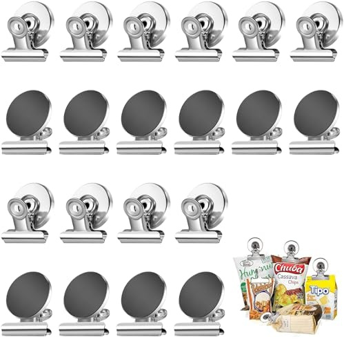 20 Stück Magnetklammern,Magnete mit Klammer,Magnetische Clips,Magnete Kühlschrank,für Magnettafeln,Kühlschränke,Fotos, Schulen,Wohnungen,Büros
