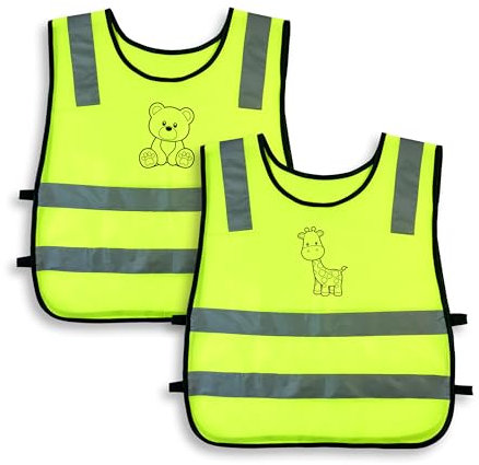 FZSECRIU 2 pezzi per ragazzi e ragazze, gilet ad alta visibilità taglia unica per bambini, gilet ad alta visibilità per bambini