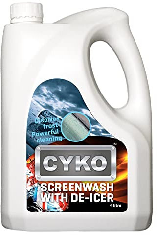 Screenwash Concentrated Wiper Fluid with De-Icer - All Season Windscreen Washer Fluid, Anti-Freeze, Removes Ice & Grime - 4 Litre - Guaranteed to not Freeze in the UK - Tested down to -25°C