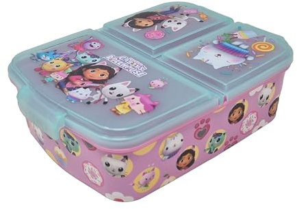 Theonoi Fiambrera para niños, caja de almuerzo/sandwichera, casa de muñecas Gabby Dollhouse de plástico sin BPA, gran regalo para niños (Gabby's Dollhouse)