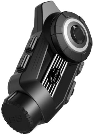 ISKDJBJG S3 Plus Motorcycle Helmet Bluetooth Intercom Headset 2KLarge WideAngle View Waterproof Supports 6 People Motorcycle Helmet Bluetooth Headset Intercom Camera B