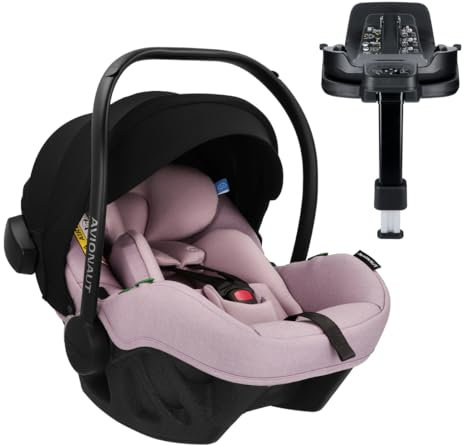 Avionaut Pixel Pro 2.0 C Babyschale – ADAC TEST – Leichtester Kindersitz (0–13 kg, 40–86 cm) – Ergonomisch & AGR-zertifiziert und Base IQ Orbit (Pink)
