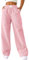 Rapbin Pantalon de pyjama pour femme - Long été 2025 - Coton - À carreaux - Doux - Avec poches, Rayures Rouge, XXL