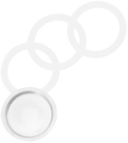 LAPYAPPE Kaffeezubehör Silikondichtung Und Aluminiumfilter Für Espressokocher Tasse Ersatz Dichtungsringe Flexibles Langlebiges Kaffeezubehör Kompatibel Mit Espressokanne Zubehör