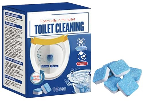 KOAHDE Tabletas Limpiadoras para Inodoro,Unidades Tabletas De Limpieza De Inodoro,16PCS,Adecuado para la Descontaminación y Eliminación de Suciedad del Inodoro,Aire Fresco