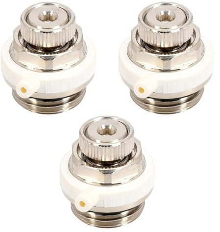 Lot de 3 purgeurs automatiques de radiateur - 1/2 - Valve de purge - Pour radiateur en laiton - Valve de radiateur auto-ventilée