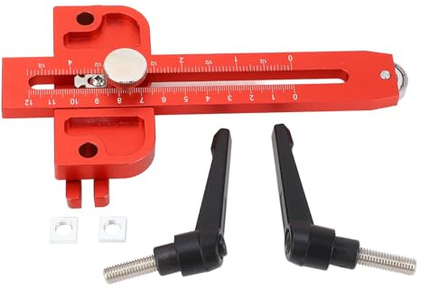 Keenso Tischkreissägen-Vorrichtungsführung, Rolle aus Aluminiumlegierung, Stabiles Holzbearbeitungsschneidwerkzeug für Tischkreissägen, Bandsägenfräsen für Holzarbeiter und Heimwerker (Rot)
