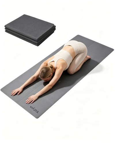 YiGym Faltbare Yogamatte TPE+PU Doppelseitige Tragbare Reisematte | Klappbar, Rutschfeste, Tragbare, für Sport Yoga Pilates HIIT Heimfitness, 5mm Dicke