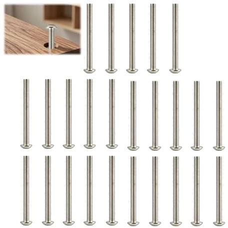 25 Unidades Tornillos M5 x 50 Cabeza Redonda con Hexágono Interior ISO 7380-1, Acero Inoxidable Estándar, para Construcción, Equipos Deportivos y Mobiliario
