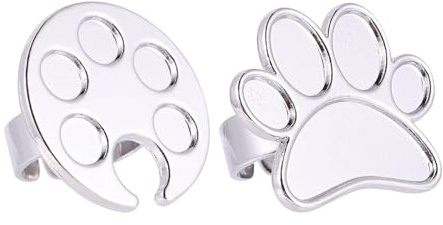 Luxshiny 2pcs Nail Art Tray Nail Display Plate Silver Alloy Creative Unique Shape Smooth Texture Color Mixing Manicure Accessory for Shop and Store Use