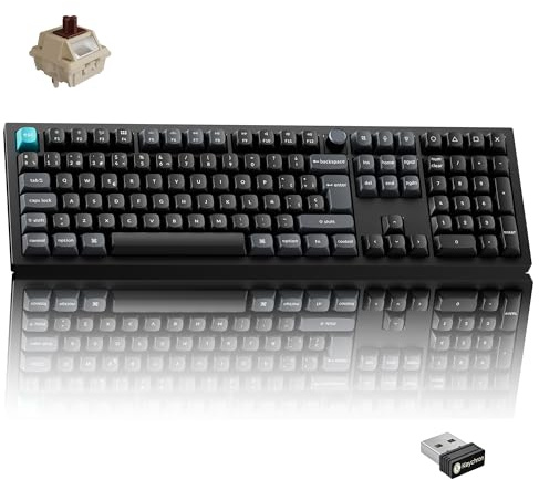 Keychron Q6 Ultra 8K Teclado Mecánico Inalámbrico, ISO-ES Layout, 8000 Hz, Aluminio CNC, 2,4 GHz/Bluetooth 5.3/USB-C, RGB, Programables QMK/Launcher, para Mac, Windows y Linux, Interruptores Brown