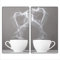 Herdabdeckplatte Abdeckung Ceranfeld Abdeckplatte Schneidebrett 2-Teilig 60x52 Kaffee Herzen Schwarz- Weiss Spritzschutz Glasplatte Ceranfeldabdeckung Sicherheitsglas Glasschneidebrett 2x30x52