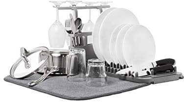 Umbra Udry Escurridor con tapete de secado, Gris carbón