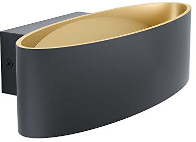 EGLO LED Wandlampe Maccacari, 1 flammige Wandleuchte, Minimalismus, Wandstrahler innen aus Aluminium, Stahl und Kunststoff, Wohnzimmerlampe, Flurlampe in Schwarz, Gold, Transparent