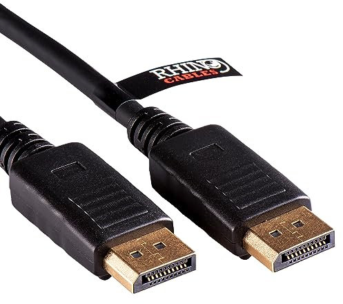 rhinocables 8K DisplayPort 1.4 Cable 60Hz DP HDR 4K Display Ultra High Speed Monitor Cable ideal for Gaming PC/Laptop TV Video Streaming and Projectors UHD (2m, 8K)