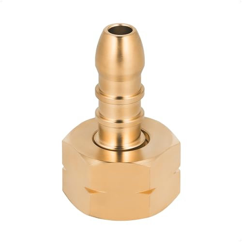 BFG Connettore per Tubi del Gas, Filettatura Maschio a Sinistra da 3/8 per Connettore Terminale del Tubo da 9-10mm, Ottone, Connettore a Due Segmenti per Installazioni di Gas