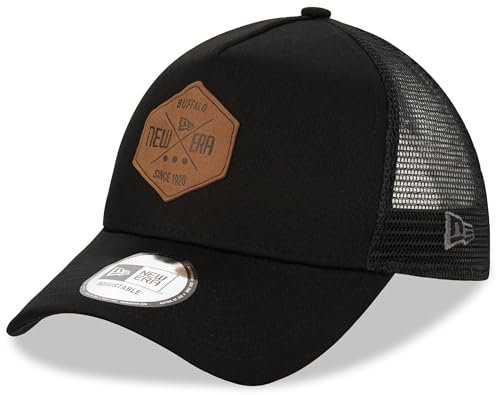 New Era Heritage Patch Schwarz Verstellbare A-Frame Trucker Cap - One-Size