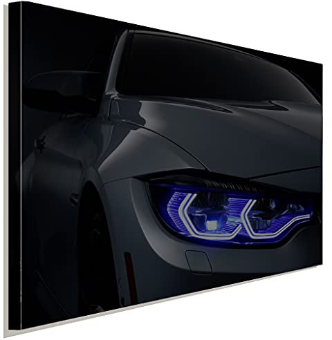 AK ART BMW Scheinwerfer Leinwandbild Kunstdruck Mehrfarbig Wandbild Wanddeko XXL (80x60 cm)