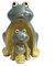 Flanacom Dekofiguren Set aus Keramik - Tierfiguren für Innen und Außen - Deko-Artikel für Wohnung & Garten - Tier Gartendeko Wohnzimmerdeko (Frosch Familie)